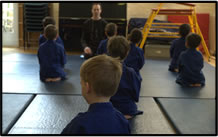 children meditating